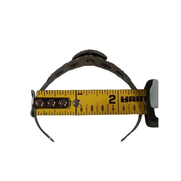 Vintage Navajo War Bonnet Cuff Coin Silver Faux Turquoise Bracelet c1949 Estate - Picture 4 of 6